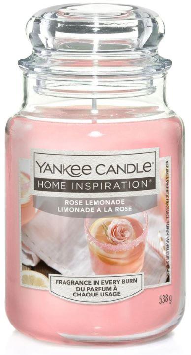 YANKEE CANDLE Yankee Candle Home Inspiration fragranza Rose Lemonade (limonata alla rosa) candela grande